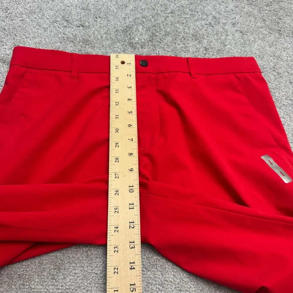 Le Coq Sportif Golf Collection Chino Pants Men 34x28 Red Flat Front Straight Leg